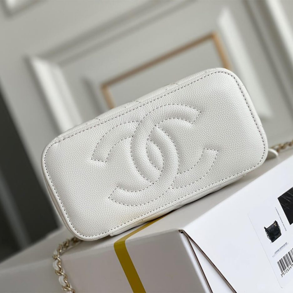Ch*el long box cosmetic bag