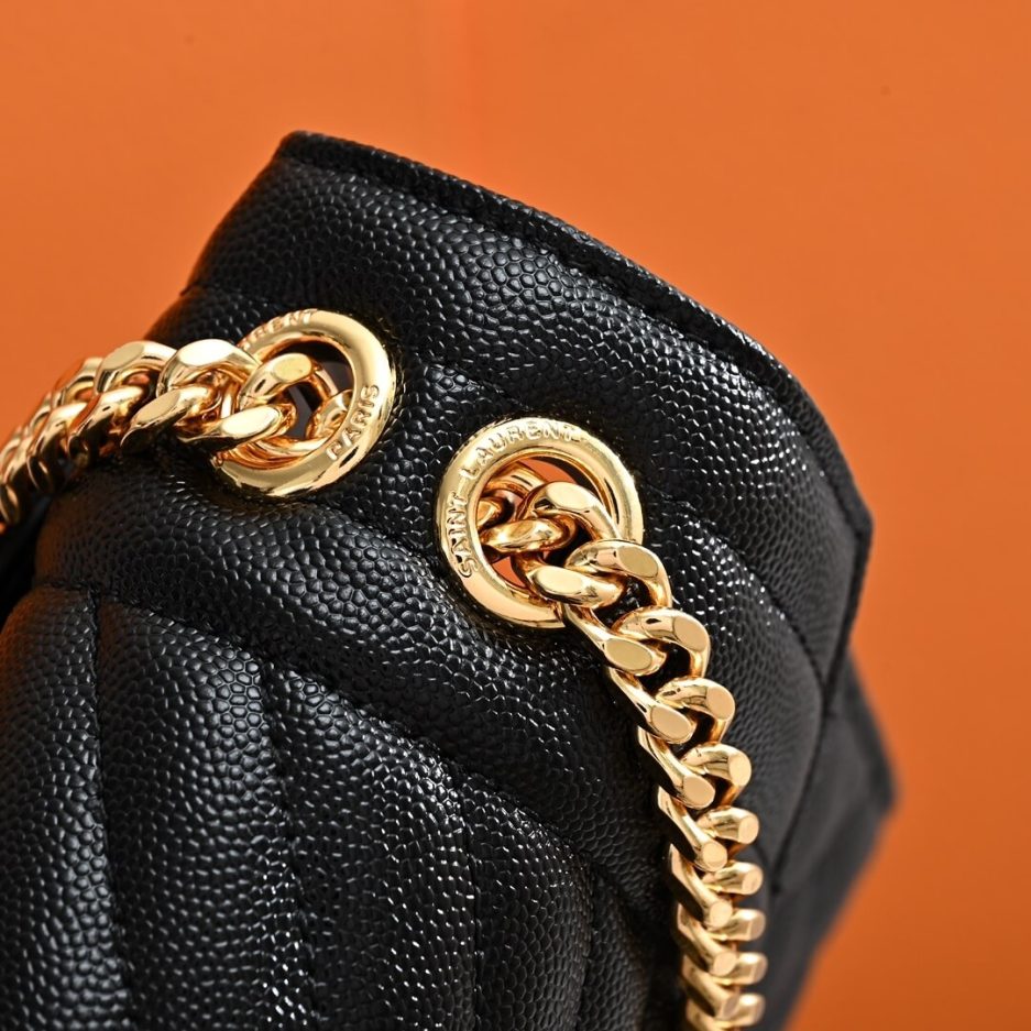 YSL ENVELOPE MEDIUM IN QUILTED GRAIN DE POUDRE EMBOSSED LEATHER