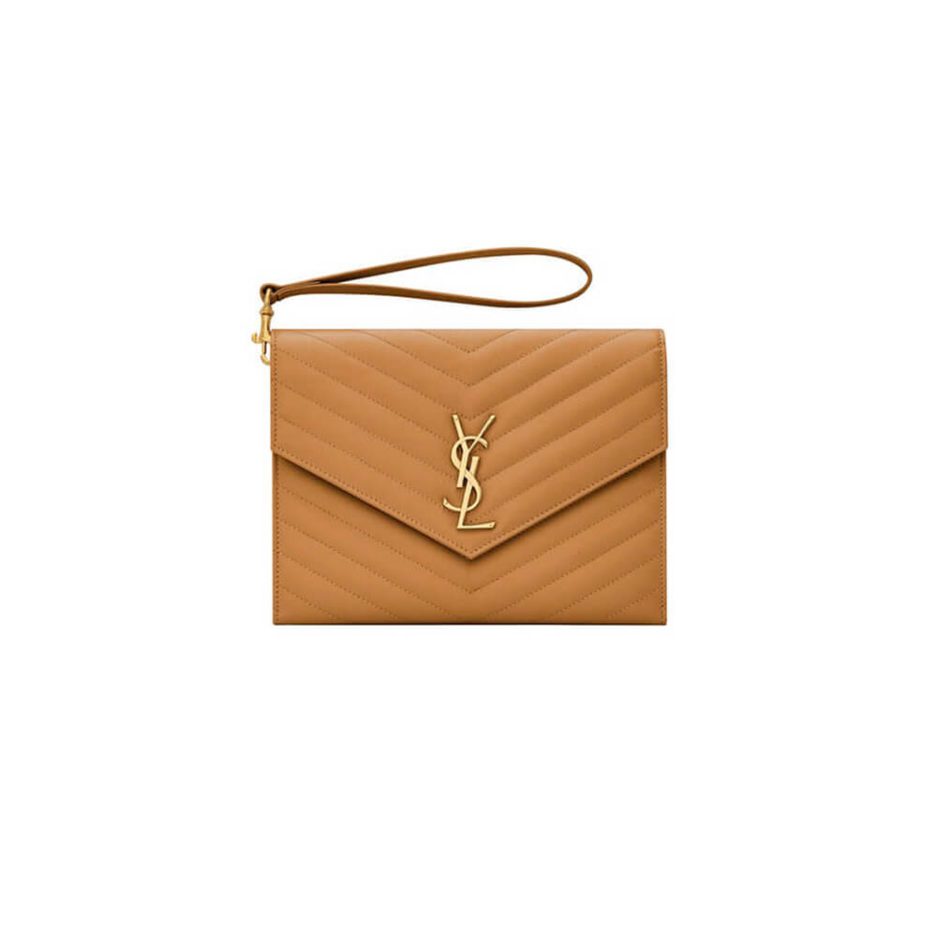 YSL CASSANDRE matelassé leather flap clutch