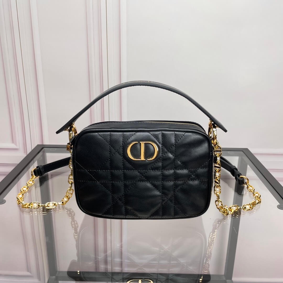 small D*or caro top handle camera bag