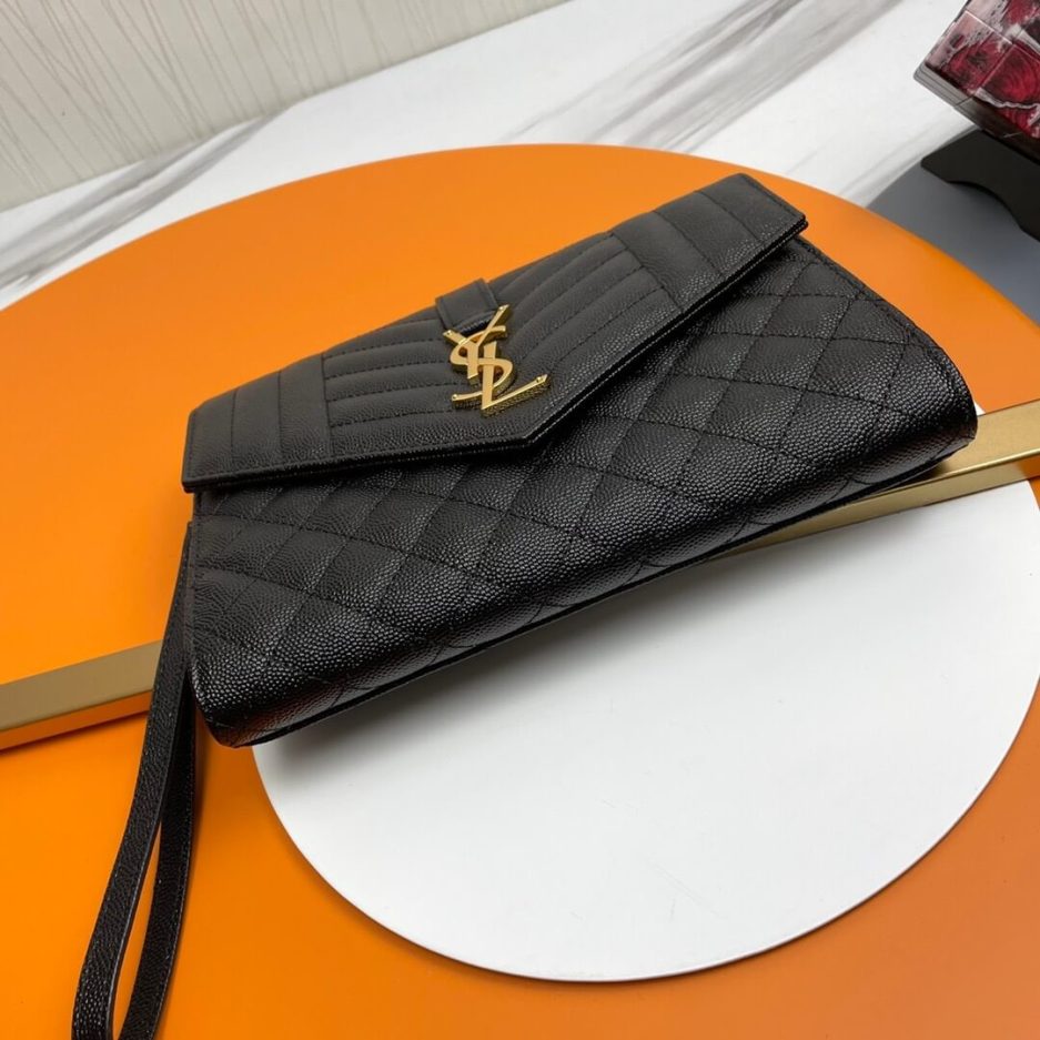 YSL CASSANDRE matelassé leather flap clutch