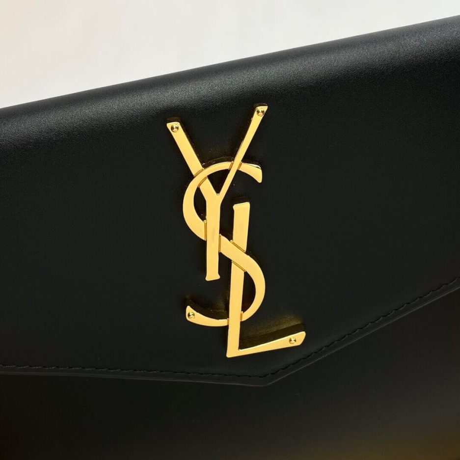 YSL UPTOWN POUCH IN GRAIN DE POUDRE EMBOSSED LEATHER