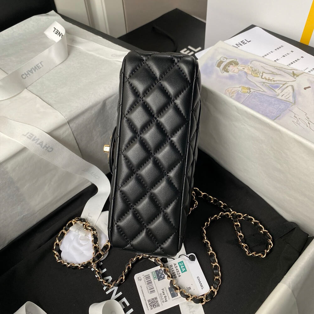 Ch*el mini flap bag with top handle