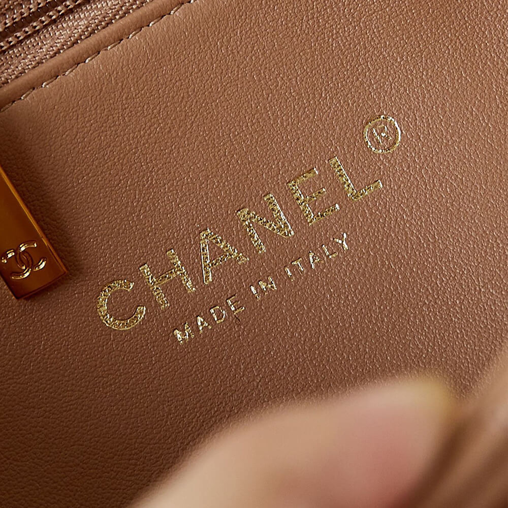 Ch*el flap bag with top handle