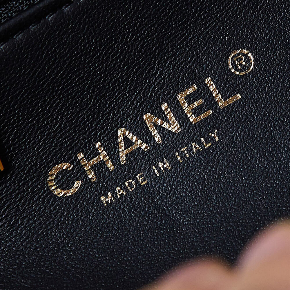 Ch*el flap bag with top handle